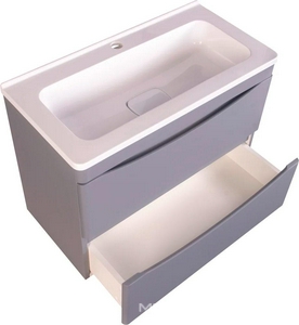 Тумба подвесная для комплекта Style Line  Мини 70 Люкс Plus,69x34,6x50 см, БЕЗ раковины арт. Мини 70х35, цв. серый матовый, ZZ Style Line Бергамо к.т. 565483 тумба