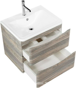 База под раковину подвесная с двумя выкатными ящиками, 800x455x525мм, без раковины, (цв.Pino Scania), Acqua ZZ BelBagno ACQUA ACQUA-600-2C-SO-PS