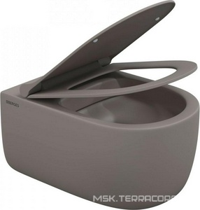 Подвесной унитаз, c крышкой-сиденьем микролифт, безободковый, цв.серый матовый, ZZ Berges Ego 083216