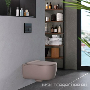 Подвесной унитаз, c крышкой-сиденьем микролифт, безободковый, цв.серый матовый, ZZ Berges Ego 083216