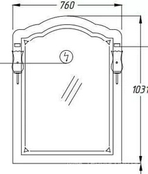 Зеркало  80, 760х1031х22мм, цвет свет.орех, без светильн. ном.93950, крепеж в комплекте, с выключателем, ZZ Opadiris Лоренцо 00-00006542 (ст.арт.00-00007046)