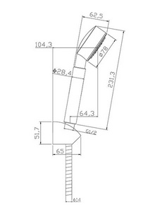 Смеситель для ванны/душа, лейка и шланг в комплекте, цв.хром Cersanit VERO 64510