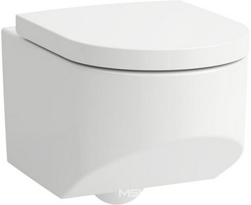 Унитаз подвесной, безободковый Rimless, 530х370мм, без сиденья, крепеж в компл., (цв.белый матовый),  ZZ Laufen Sonar 8.2034.1.757.000.1