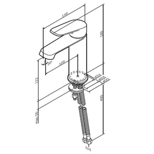Смеситель для раковины, БЕЗ донного клапана, цв.черный AMPM FUNC F8F02122