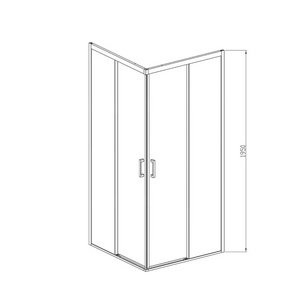 Душевой уголок 900x900хh1950мм, квадратн., раздвижные двери, (стекло прозрачное 6мм Easy Clean, фурн.цв.черный мат.),  ZZ Vincea Soft VSS-3SO900CLB