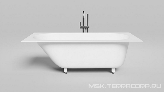 Ванна 1700х800хh600мм, встраив., литой камень S-stone матовый цв.белый, на регулируемых опорах, БЕЗ слива-перелива,  ZZ Salini Ornella 102324M