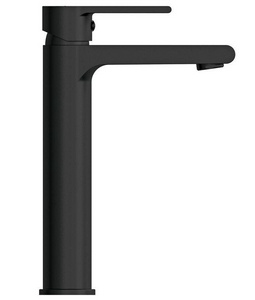 Смеситель для раковины, высокий, донный клапан click clack в комплекте, цв.черный матовый Cersanit Brasko 63111