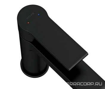 Смеситель для раковины, высокий, донный клапан click clack в комплекте, цв.черный матовый Cersanit Brasko 63111