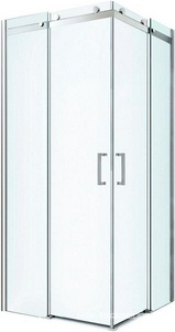 Душевое ограждение 100х100 см, раздвижные двери, профиль хром, стекло прозрачное, без поддона ZZ Berges GELIOS 061027