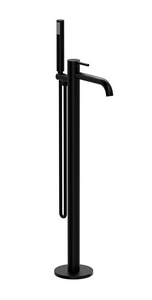 Смеситель для ванны, напольный, душевая лейка, шланг в компл., (цв.черный матовый),  ZZ Vincea Desire VTF-1DMB