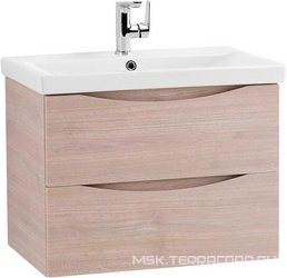 База под раковину подвесная с 2 выкатными ящиками, 664x440x500мм, без раковины, (цв.Rovere Grigio), Marino-Cer ZZ