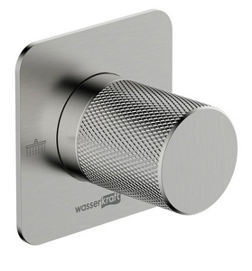 Переключатель потоков на 2 потребителя., скрытая внутренняя часть в компл., цв. никель, ZZ Wasserkraft Tauber A296