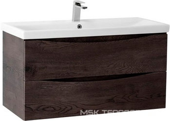 База под раковину подвесная с 2 выкатными ящиками, 764x438x500мм, без раковины, (цв.Rovere Nature Grigio), Marino-Cer ZZ