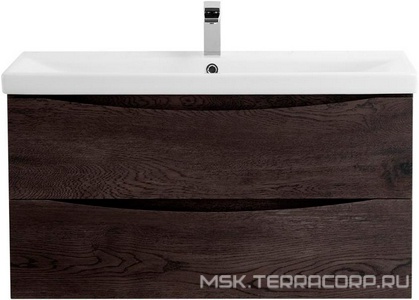 База под раковину подвесная с 2 выкатными ящиками, 764x438x500мм, без раковины, (цв.Rovere Nature Grigio),  ZZ BelBagno Marino-Cer MARINO-CER-800-2C-SO-RNG-P