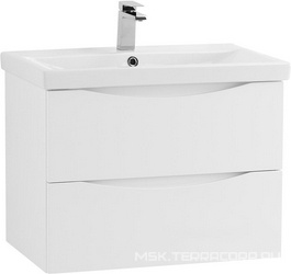 База под раковину подвесная с 2 выкатными ящиками, 664x440x500мм, без раковины, (цв.Bianco Lucido), Marino-Cer ZZ