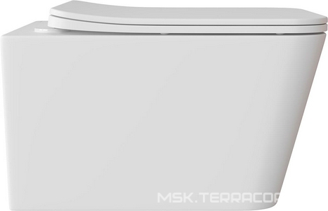 Унитаз подвесной 520х370мм, безободковый, сиденье с микролифтом, крепёж в компл., (цв.белый матовый),  Aqueduto Macio MAC0120