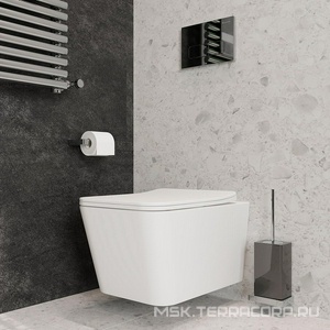 Унитаз подвесной 520х370мм, безободковый, сиденье с микролифтом, крепёж в компл., (цв.белый матовый),  Aqueduto Macio MAC0120