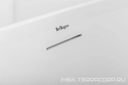 Ванна 1700x800xh610мм, отдельностоящая, слив-перелив, пробка слива цв.белый мат. в компл., (акрил цв.белый матовый), BelBagno ZZ BelBagno Универсал BB413-1700-800-MATT
