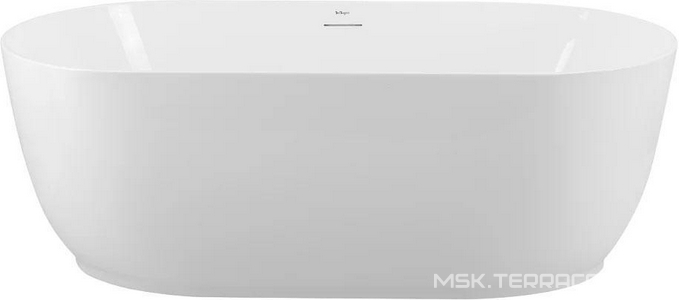 Ванна 1700x800xh610мм, отдельностоящая, слив-перелив, пробка слива цв.белый мат. в компл., (акрил цв.белый матовый), BelBagno ZZ BelBagno Универсал BB413-1700-800-MATT