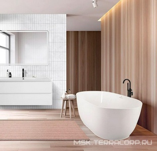 Ванна 1700x800xh610мм, отдельностоящая, слив-перелив, пробка слива цв.белый мат. в компл., (акрил цв.белый матовый), BelBagno ZZ BelBagno Универсал BB413-1700-800-MATT