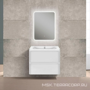 База под раковину подвесная, 2 выкатных ящика, 589x466x500мм, без раковины, (цв.G.White),  ZZ Vincea Vico VMC-2V600GW