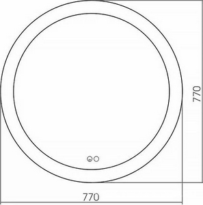 Зеркало круглое d=770 мм, LED подстветка, подогрев, сенсорный выключатель KL Silver Mirrors Perla neo LED-00002420