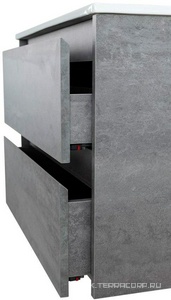 База под раковину подвесная с двумя выкатными ящиками, 710х460х515мм, без раковины, (цв.Cemento Grigio),  ZZ BelBagno Kraft KRAFT-700-2C-SO-CG