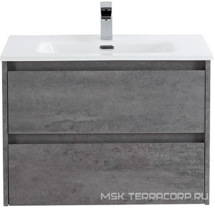 База под раковину подвесная с двумя выкатными ящиками, 710х460х515мм, без раковины, (цв.Cemento Grigio),  ZZ BelBagno Kraft KRAFT-700-2C-SO-CG