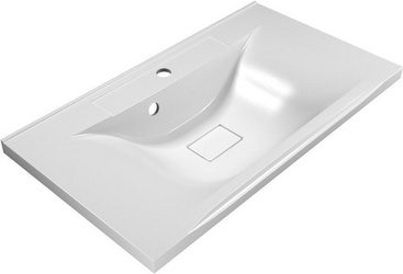 Раковина 750х450хh50(150)мм, (искусственный мрамор, цв.белый), с переливом, накладка сливн.отверст.цв.белый в компл., без сифона, BelBagno XX