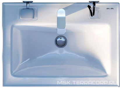 Раковина мебельная, керамическая, 65 см, цвет: белый, глянец ZZ AMPM X-Joy M85AWCC0652WG64