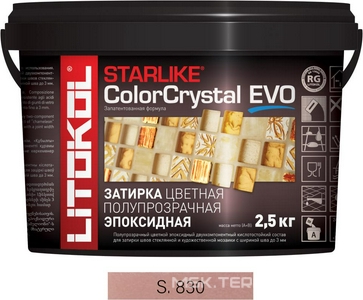 Затирка Starlike Color Crystal EVO Rosa Kyoto S.830  2,5 кг. ZZ Litokol Starlike EVO S830/2,5