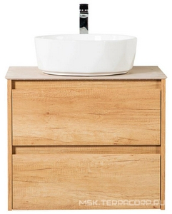 База под раковину подвесная с двумя выкатными ящиками, 710х460х515мм, без раковины, (цв.Rovere Nebrasca Nature),  ZZ BelBagno Kraft KRAFT-700-2C-SO-RNN