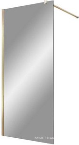 Душевая перегородка 900хh2000мм, правая/левая, (стекло прозрачное 8мм, поперечн. укорачиваемый кронштейн 1200мм, фурнит.цв.золото мат.),  ZZ Vincea Walk-In VSW-1H900CLG