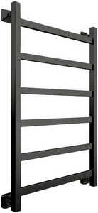 Полотенцесушитель водяной 80х50 см, подключение универсальное, цв. черный матовый, KL Двин J Plaza 4656754417081