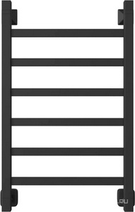 Полотенцесушитель водяной 80х50 см, подключение универсальное, цв. черный матовый, KL Двин J Plaza 4656754417081