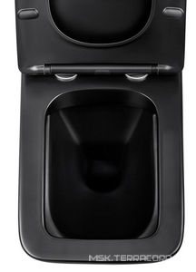 Унитаз подвесной, безободковый, 520х360х350мм, сиденье ультратонкое с микролифтом, крепеж в компл., (цв.антрацит матовый),  ZZ Vincea Q-Line VT1-12MA