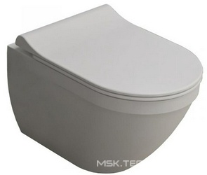 Унитаз подвесной безободковый с сиденьем микролифт, цвет белый KL