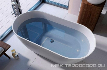 Ванна 1580х790хh580мм, отдельностоящая, интегрир.слив перелив, д/к в цвет ванны в компл.,(иск.камень Soft rock цв.белый мат),  ZZ Holbi Venus New 1.01.002.11.1