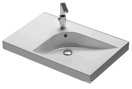 Раковина 75х50см, без отв. д/смес., с переливом, чаша справа, креплен. в компл., Grandangolo ZZ Hatria GrandAngolo YXNT01