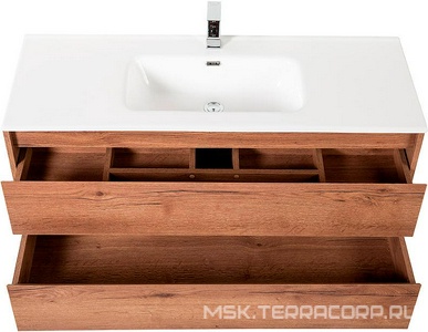 База под раковину подвесная с двумя выкатными ящиками, 1210х460хh515мм, без раковины, (цв.Rovere Tabacco),  ZZ BelBagno Kraft KRAFT-1200-2C-SO-RT