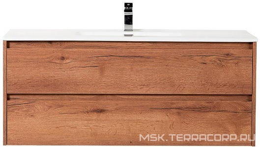 База под раковину подвесная с двумя выкатными ящиками, 1210х460хh515мм, без раковины, (цв.Rovere Tabacco),  ZZ BelBagno Kraft KRAFT-1200-2C-SO-RT