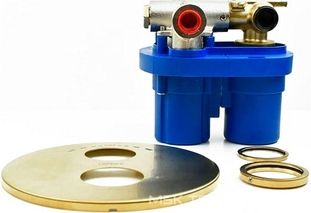 Смеситель-термостат для душа, встраиваемый в стену, (цв.брашированное золото),  ZZ Paini Cox 78PJ691TH