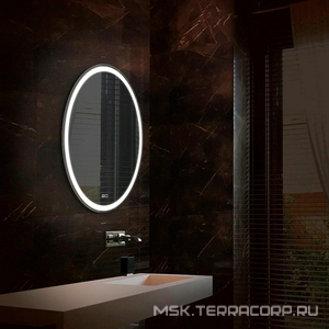 Зеркало 570*h770 мм, овальное, LED подстветка, подогрев, сенсорный выключатель, вертикальный монтаж KL Silver Mirrors Италия ФР-00001055