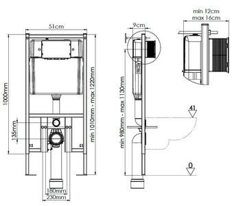Комплект: инсталляция для подвес. унитаза + подвес. безободковый унитаз Delphi  с сиденьем микрл. ZZ Loranto Loranto 4501+91343