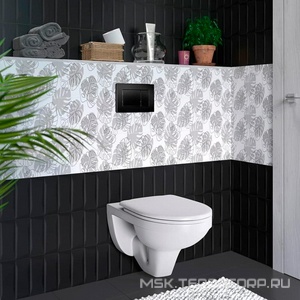 Подвесной унитаз ободковый  52 см, сиденье дюропласт Gamma SO микролифт, цв.белый, ZZ Berges GAMMA 081105