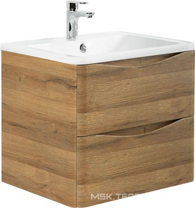 База под раковину подвесная с двумя выкатными ящиками, 596x455x500мм, без раковины, (цв.Rovere Rustico), Acqua ZZ BelBagno ACQUA ACQUA-600-2C-SO-RR