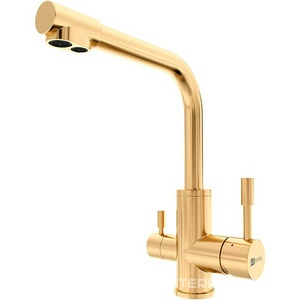 Смеситель для кухни с подключением к фильтру с питьевой водой, цв. золото ZZ Lemark Expert LM5061LGN
