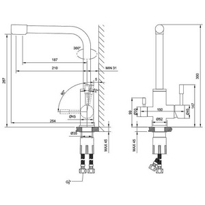 Смеситель для кухни с подключением к фильтру с питьевой водой, цв. золото ZZ Lemark Expert LM5061LGN