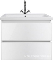 Тумба подвесная "Даймонд"-60 см, БЕЗ раковины Como, цвет белый ZZ