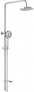 Душевой гарнитур: верхний душ 20 cм, ручной душ, стойка, шланг, мыльница в компл., (цв.хром),  ZZ Swedbe Harmony 5062